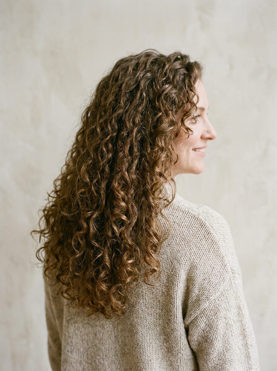 U-Cut mit definierten Locken - Locken Frisur für lange Haare